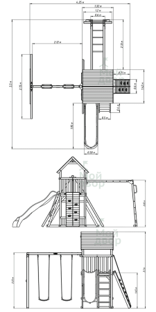 Детская игровая площадка "Париж" с рукоходом