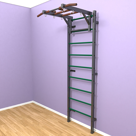 картинка Шведская стенка "LittleSport" Long (черный*зеленый) от магазина Лазалка