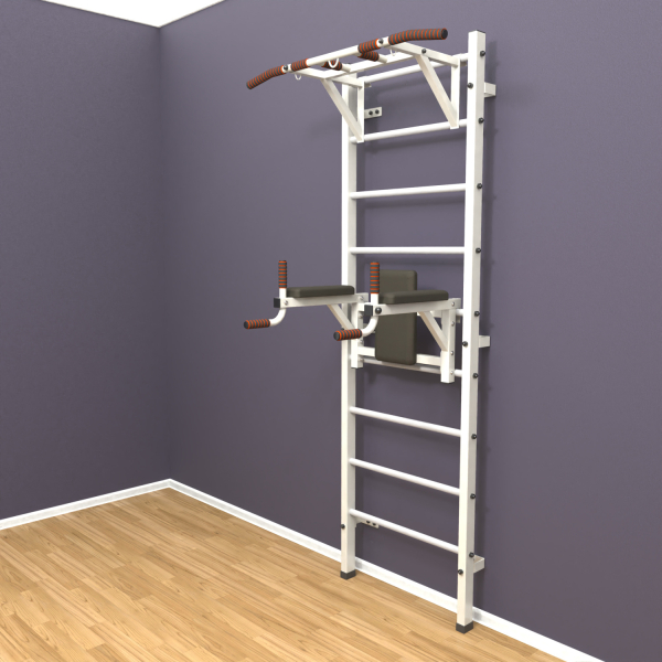 Шведская стенка «LittleSport» White Pull-Up 2.0 белые ступени