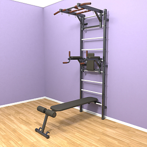 Шведская стенка "LittleSport" Long 3.0 (черный*белый)