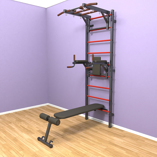 картинка Шведская стенка "LittleSport" Long 3.0 (черный*красный) от магазина Лазалка