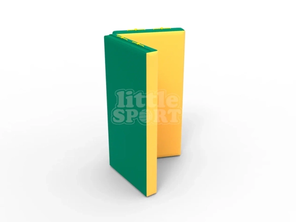 Мат кожзам LittleSport (100х100х10см) складной в 2 сложения зеленый/желтый