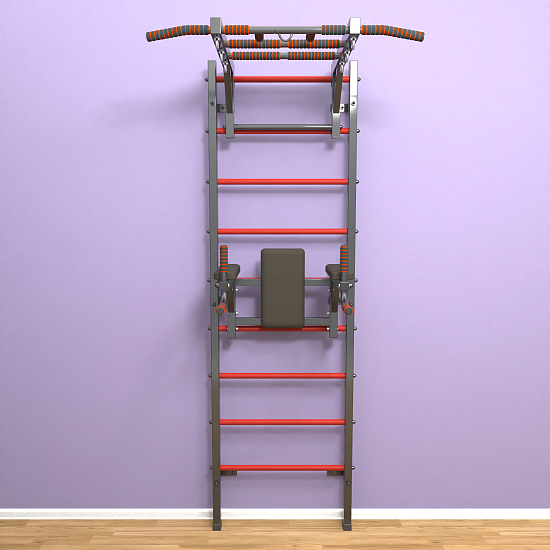 картинка Шведская стенка "LittleSport" Long 2.0 (черный*красный) от магазина Лазалка