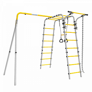 Детский спортивный комплекс для дачи ROMANA Веселая лужайка - 2 (желтый/серый)