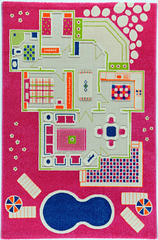 картинка Игровой 3D Ковер "ИГРОВОЙ ДОМИК" (134*200 см) розовый от магазина БэбиСпорт