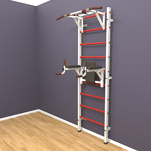 Шведская стенка "LittleSport" Pull-Up 2.0 (белый*красный)