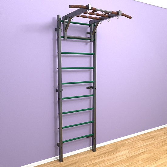 картинка Шведская стенка "LittleSport" Long (черный*зеленый) от магазина Лазалка