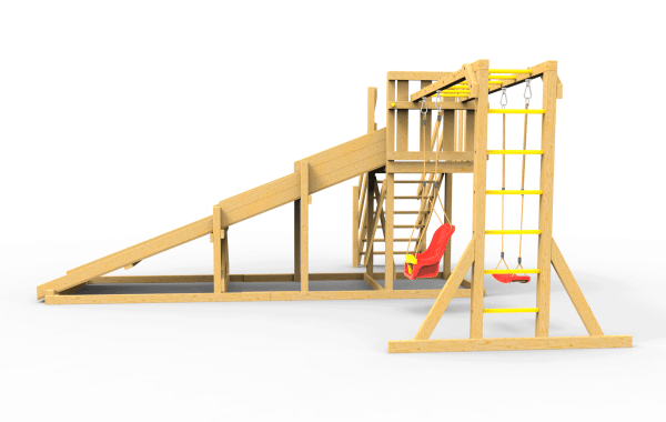 Детская площадка - деревянная горка  Пикник "Зима №2" с рукоходом