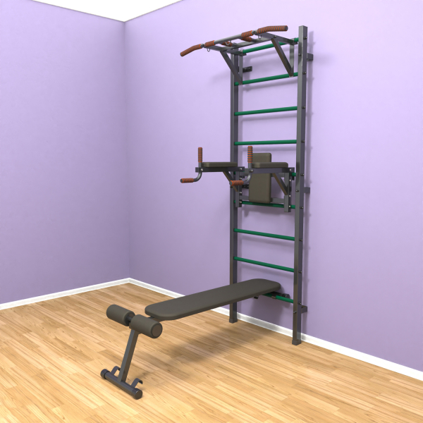 Шведская стенка «LittleSport» Graphite Pull-Up 3.0 зеленые ступени