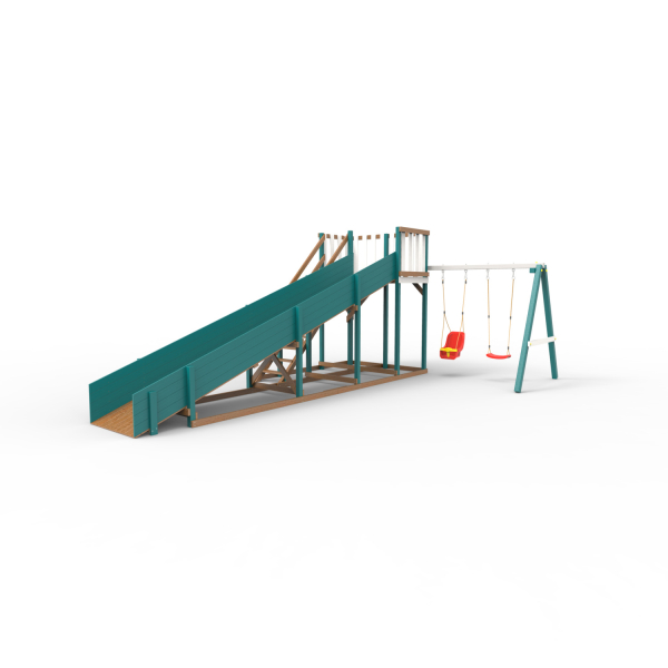 Детская площадка - деревянная горка Пикник "Зима №3" Лэйк с качельной балкой