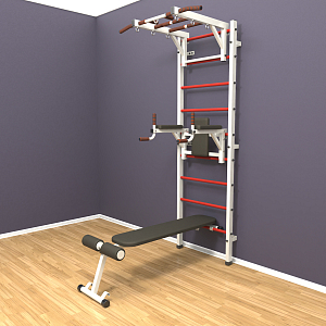 Шведская стенка "LittleSport" Long 3.0 (белый*красный)