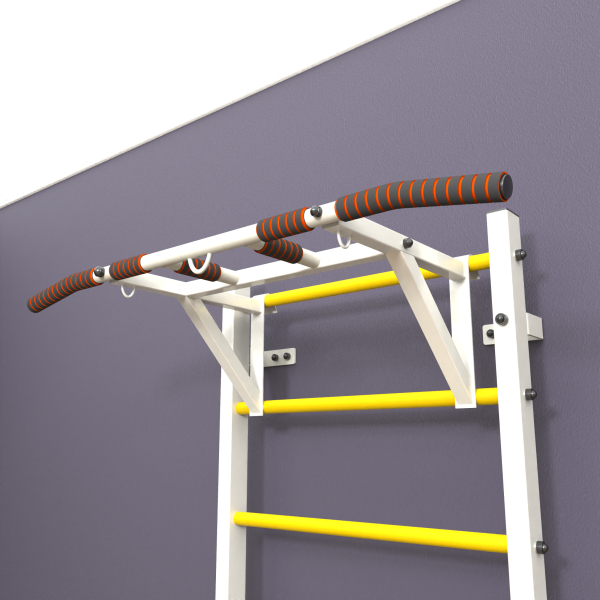 Шведская стенка «LittleSport» White Pull-Up желтые ступени