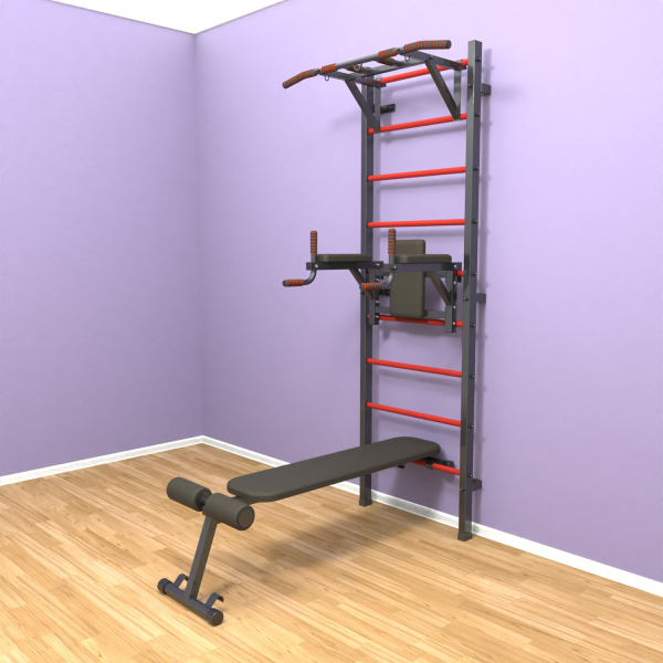 Шведская стенка «LittleSport» Graphite Pull-Up 3.0 красные ступени