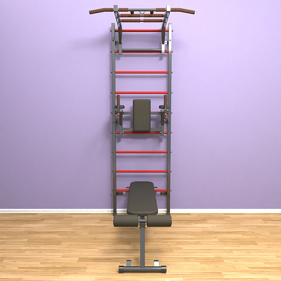 картинка Шведская стенка "LittleSport" Long 3.0 (черный*красный) от магазина Лазалка