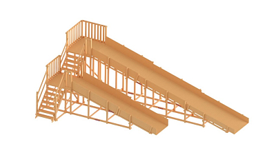 Заливная деревянная горка «Снежинка-4»