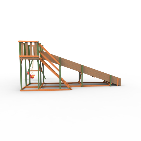 Детская площадка - деревянная горка Пикник "Зима №3" Вега с качельной балкой